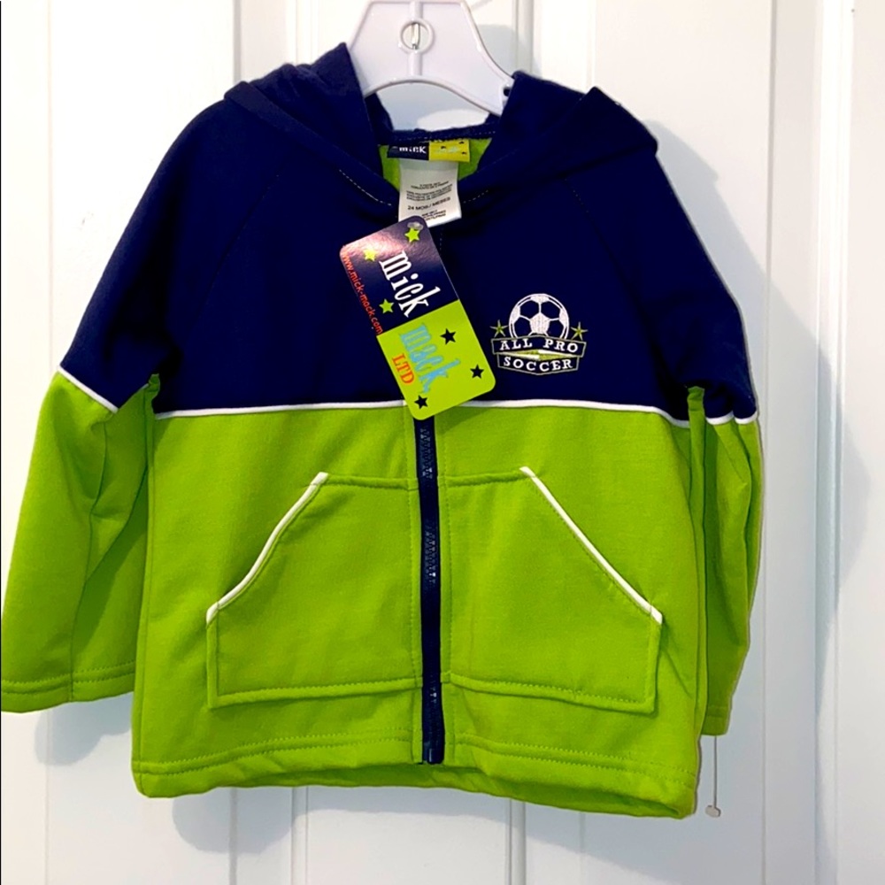 🎉HP🎉 NWT Mick Mack hoodie zip up sweater 24m🌼